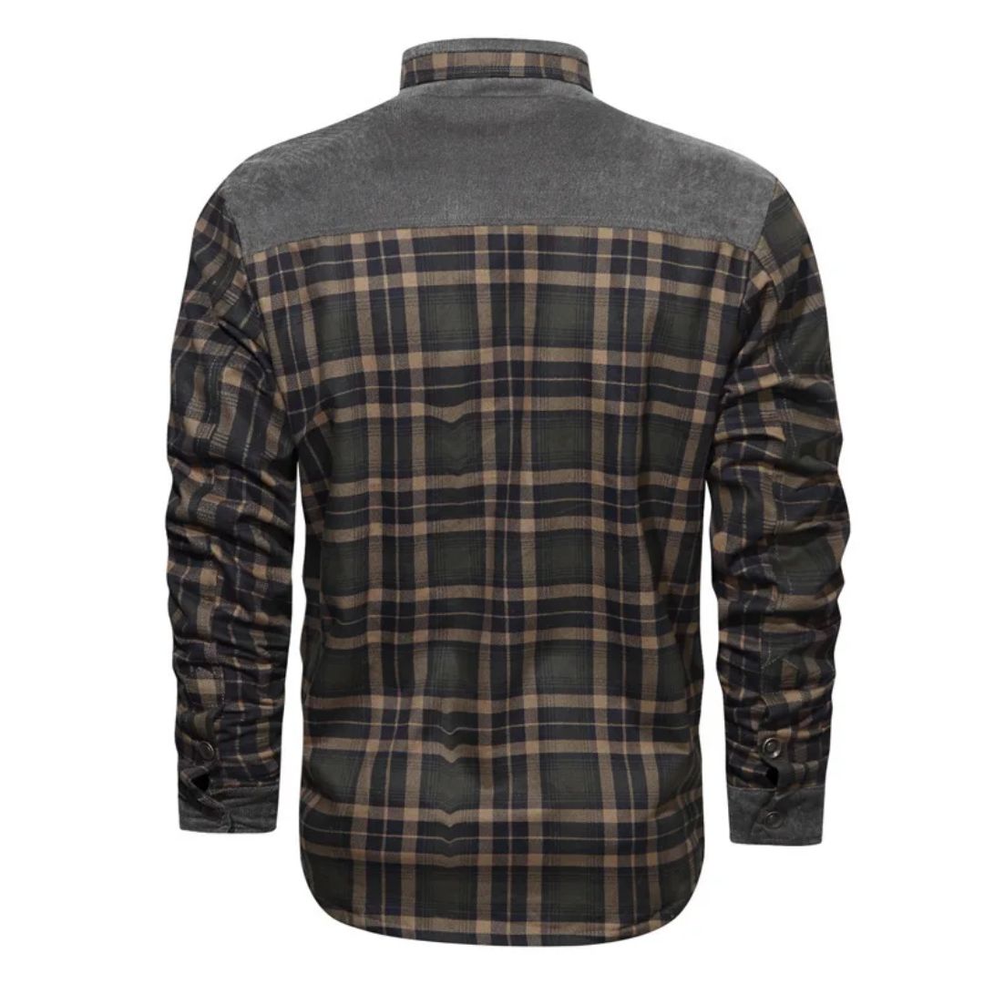 Winter Cotton Shirt Josiah – Business Casual & Warm Outerwear-Grey Green-S-State of Style