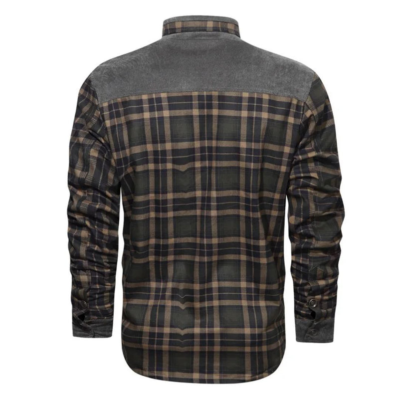 Winter Cotton Shirt Josiah – Business Casual & Warm Outerwear-Grey Green-S-State of Style