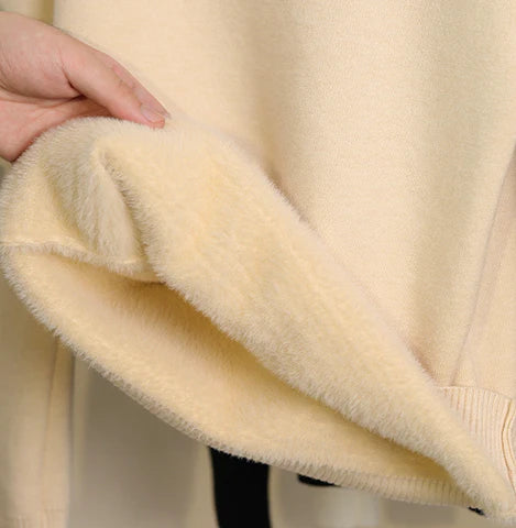 Winter Fleece Knitted Turtleneck – Evelyne-Beige-S-State of Style