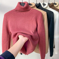 Winter Fleece Knitted Turtleneck – Evelyne-Pink-S-State of Style
