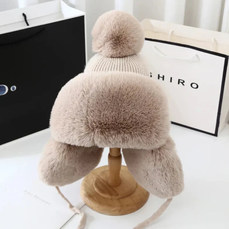 Winter Shield Earflap Ski Hat for Women - Tressa-Beige-State of Style