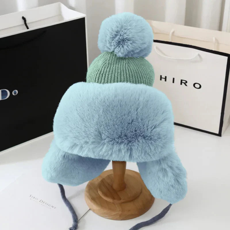 Winter Shield Earflap Ski Hat for Women - Tressa-Blue-State of Style