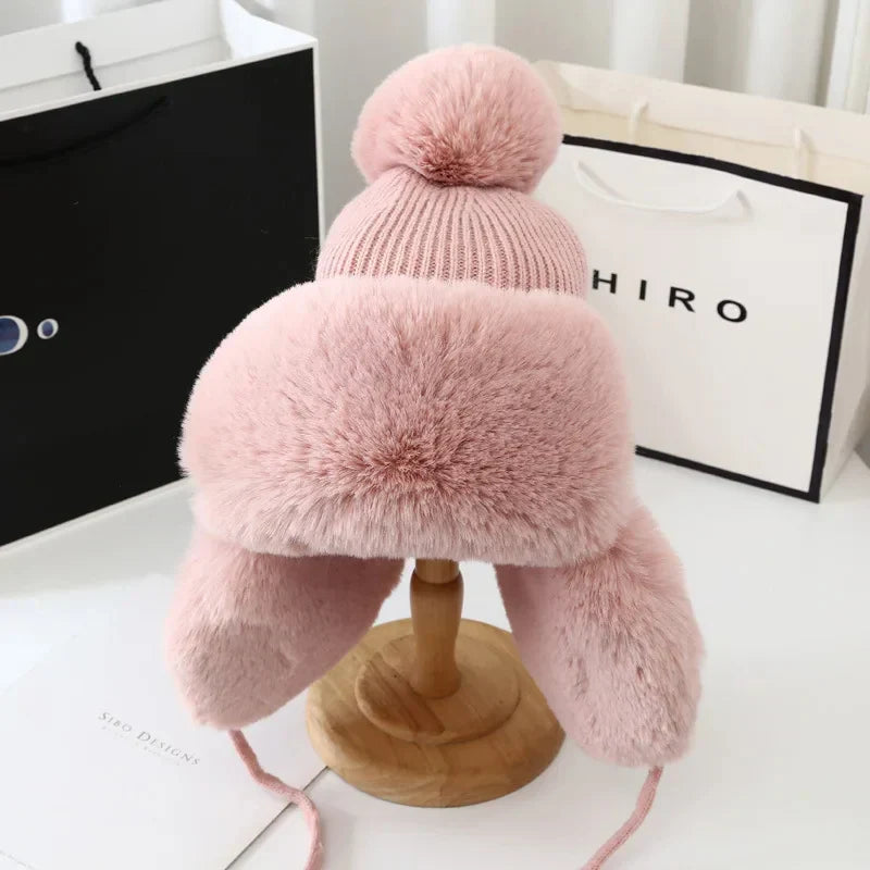 Winter Shield Earflap Ski Hat for Women - Tressa-Pink-State of Style