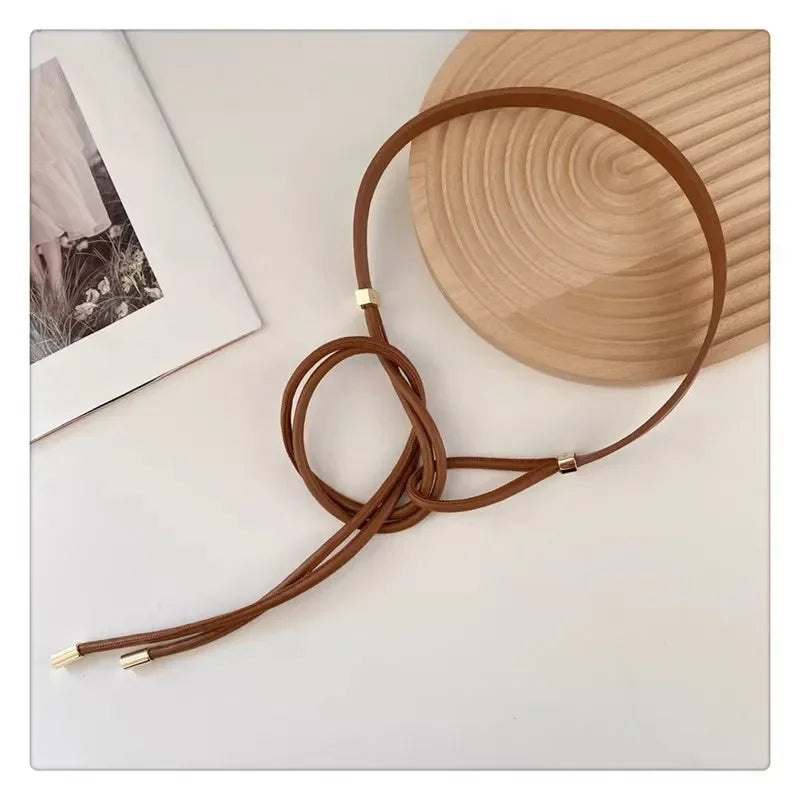 Winter Wonderland Knot Accessory – Stylish PU Waist Belt-Brown-State of Style
