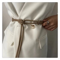 Winter Wonderland Knot Accessory – Stylish PU Waist Belt-Khaki-State of Style