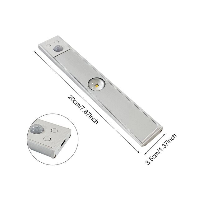Wireless LED Fixture with Motion Sensor – LumiSense-Silver-20cm-State of Style