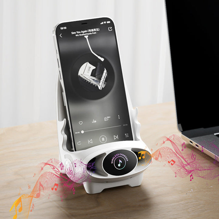 Wireless Phone Holder with 15W Fast Charging Function - FlexCharge Chair-White-State of Style