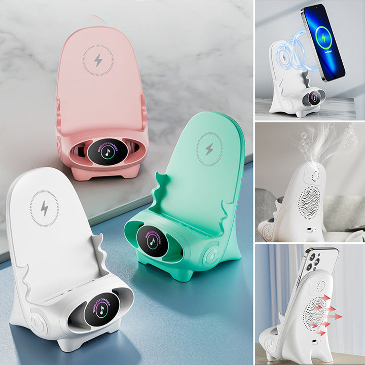 Wireless Phone Holder with 15W Fast Charging Function - FlexCharge Chair-White-State of Style