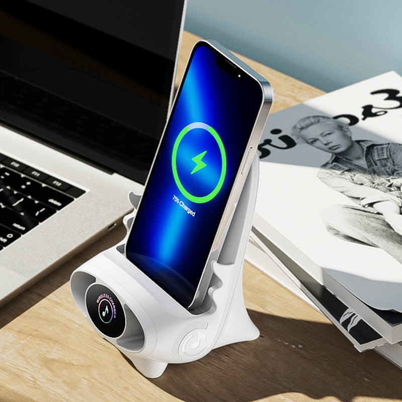 Wireless Phone Holder with 15W Fast Charging Function - FlexCharge Chair-White-State of Style