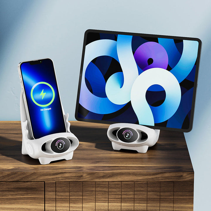 Wireless Phone Holder with 15W Fast Charging Function - FlexCharge Chair-White-State of Style