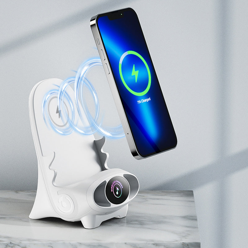 Wireless Phone Holder with 15W Fast Charging Function - FlexCharge Chair-White-State of Style