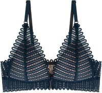 Wireless Plus Size Lace Push-Up Bra – Comfort Meets Elegance-Blue-8AB-State of Style