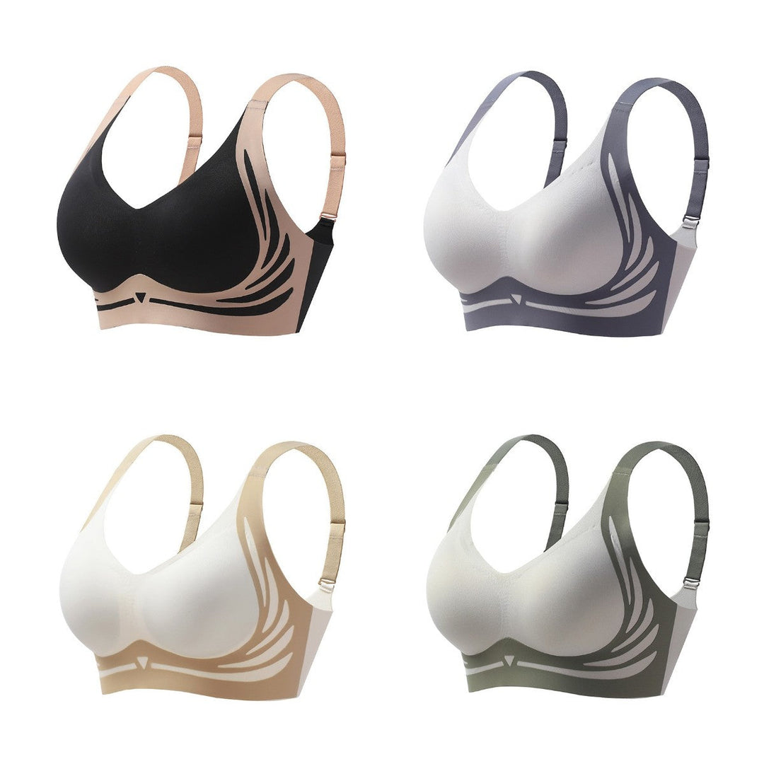 Wireless Push-Up Bra – ComfortLift-Blue + Beige (2PCS) Free Shipping-M(BC)（45-55KG)-State of Style