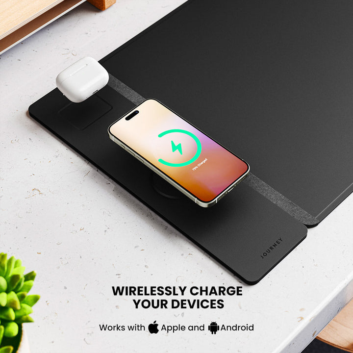 Wireless Rechargeable Desk Mat - ChargePad Flex-Black-State of Style