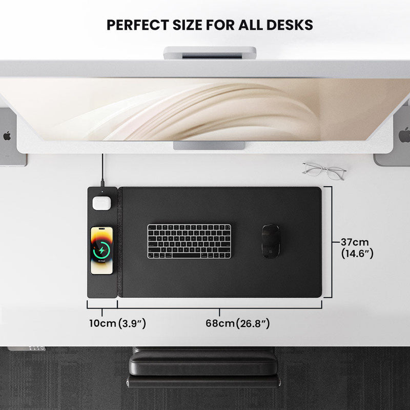 Wireless Rechargeable Desk Mat - ChargePad Flex-Black-State of Style