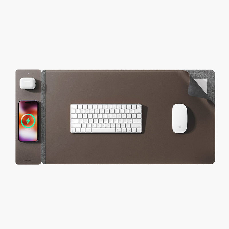 Wireless Rechargeable Desk Mat - ChargePad Flex-Dark brown-State of Style