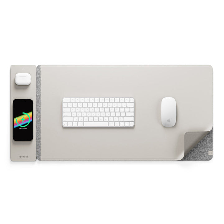Wireless Rechargeable Desk Mat - ChargePad Flex-Light grey-State of Style