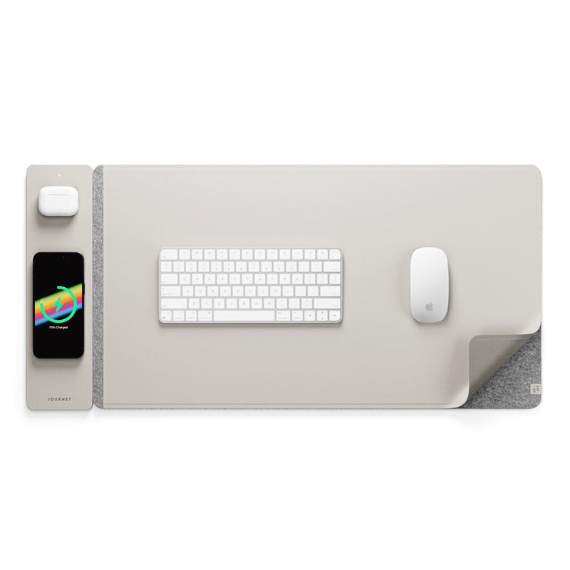 Wireless Rechargeable Desk Mat - ChargePad Flex-Light grey-State of Style