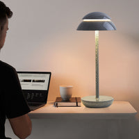 Wireless Rechargeable Table Lamp with LED Lighting - GlowBeam-Black and White Stripes-State of Style