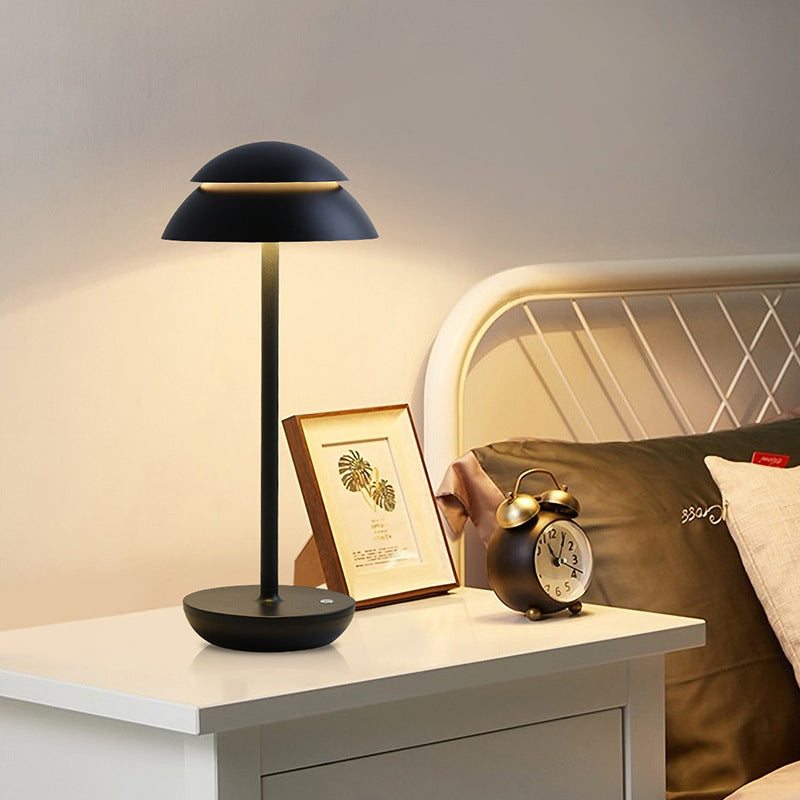 Wireless Rechargeable Table Lamp with LED Lighting - GlowBeam-Black-State of Style