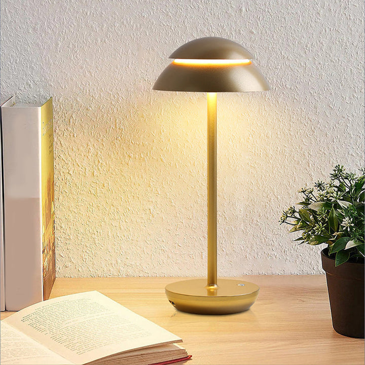 Wireless Rechargeable Table Lamp with LED Lighting - GlowBeam-Gold-State of Style