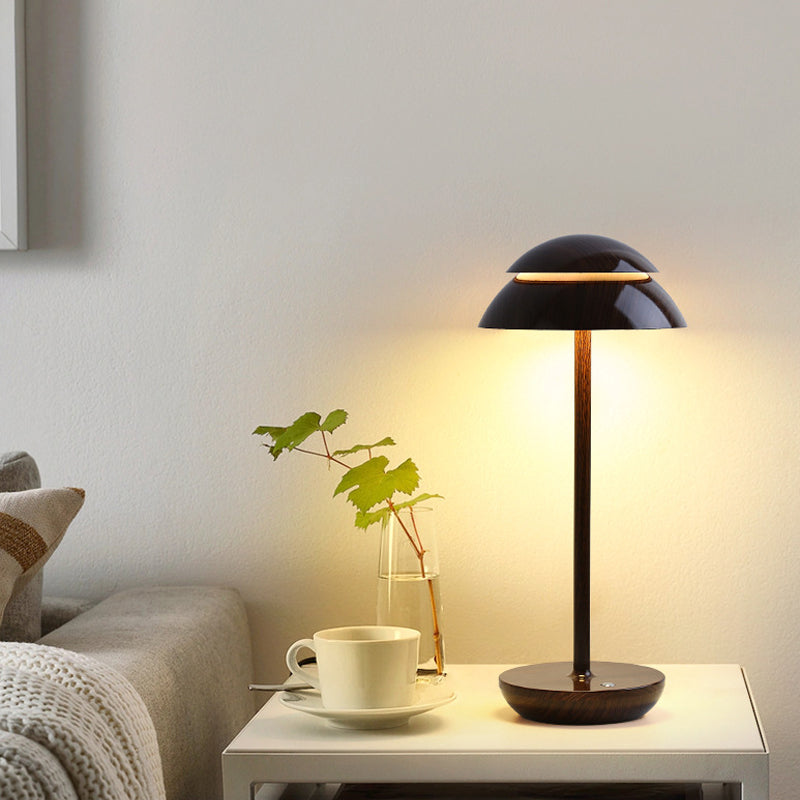 Wireless Rechargeable Table Lamp with LED Lighting - GlowBeam-Walnut Colour-State of Style