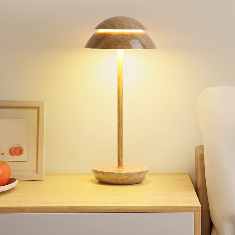 Wireless Rechargeable Table Lamp with LED Lighting - GlowBeam-Wood-State of Style