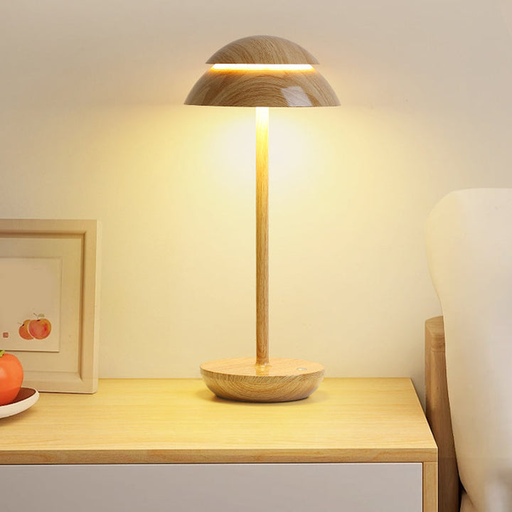 Wireless Rechargeable Table Lamp with LED Lighting - GlowBeam-Wood-State of Style