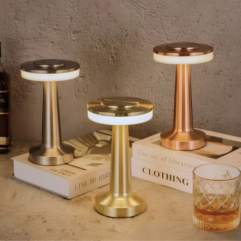 Wireless Retro Table Lamp - LumiBar-Gold-State of Style