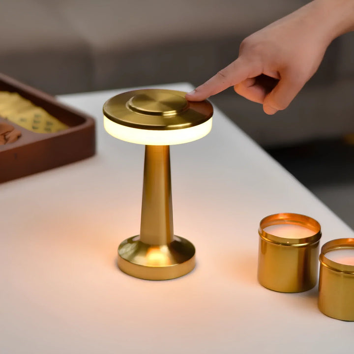 Wireless Retro Table Lamp - LumiBar-Gold-State of Style