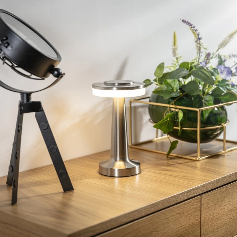 Wireless Retro Table Lamp - LumiBar-Silver-State of Style