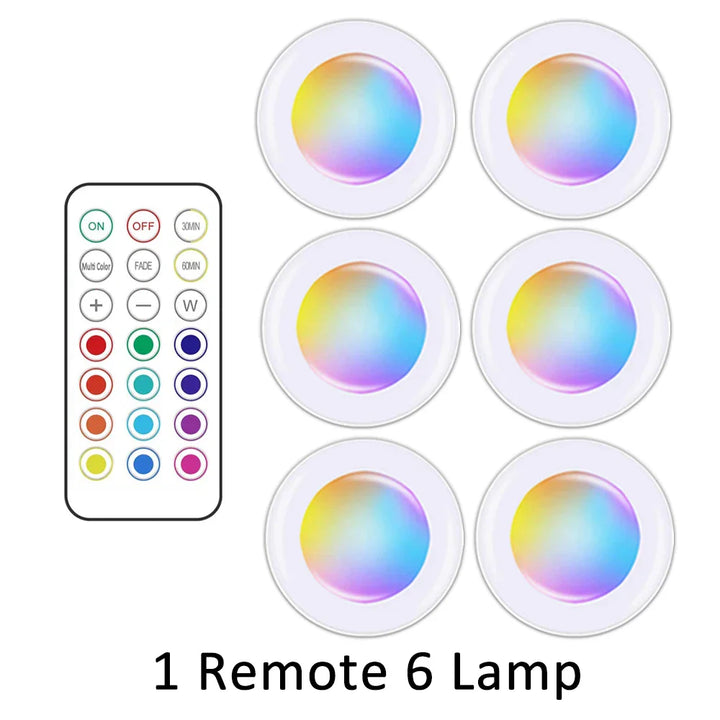 Wireless RGB LED Under Cabinet Lighting - GlowyLed-6 Lamps-State of Style