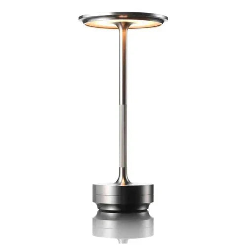 Wireless USB Rechargeable Design Table Lamp - GlowBeam-Silver-State of Style