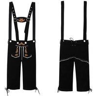 Wolfgang Bavarian Leather Shorts – Traditional Oktoberfest Costume-Black-M-State of Style