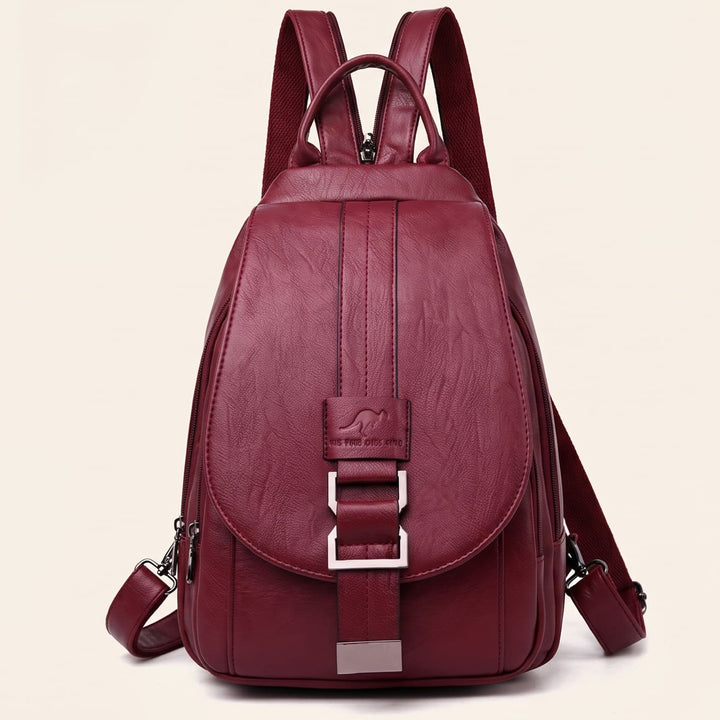 Premium Water-Resistant Leather Backpack for Women
