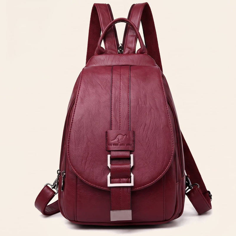 Premium Water-Resistant Leather Backpack for Women