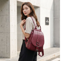 Premium Water-Resistant Leather Backpack for Women