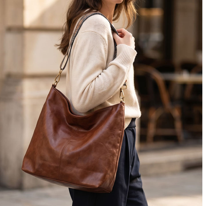 Waterproof Leather Handbag - Mia