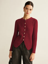 Women's Button-Up Jumper - Elise-Burgundy-XS-State of Style