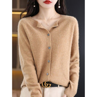 Women's Cardigan with O-Neck - Isabella-Brown B-S-State of Style