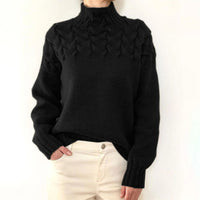Women's Knitted Turtleneck Sweater - Isabelle-Black-S-State of Style