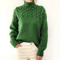 Women's Knitted Turtleneck Sweater - Isabelle-Green-S-State of Style