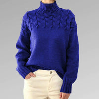 Women's Knitted Turtleneck Sweater - Isabelle-Light Blue-S-State of Style