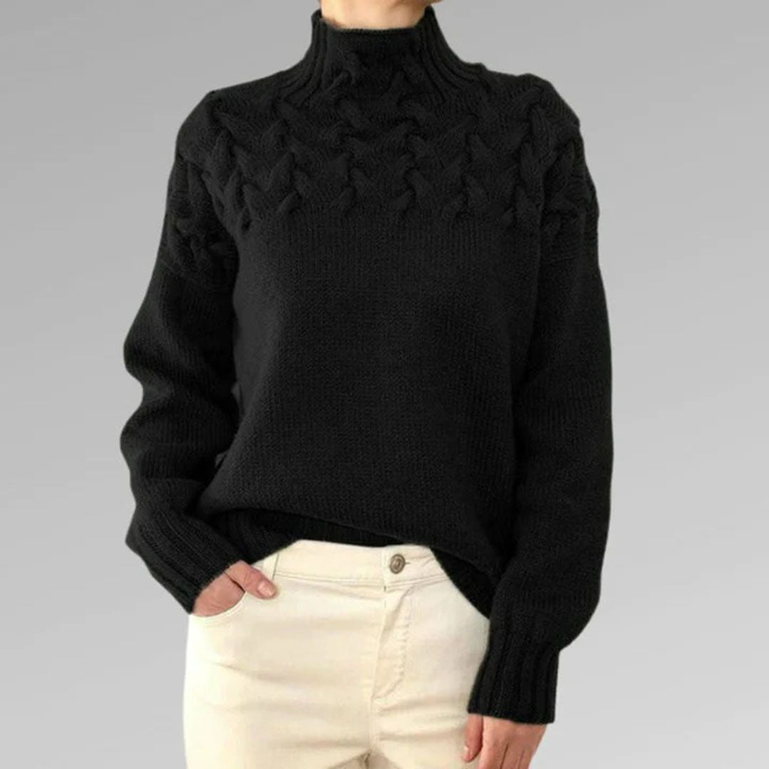 Women's Knitted Turtleneck Sweater - Isabelle-Light Blue-S-State of Style