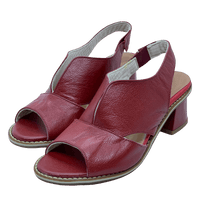 Women’s leather sandals with heel & comfort footbed – Selina-Beige-2.5-State of Style