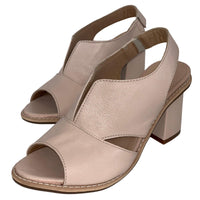 Women’s leather sandals with heel & comfort footbed – Selina-Beige-2.5-State of Style
