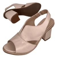 Women’s leather sandals with heel & comfort footbed – Selina-Beige-2.5-State of Style
