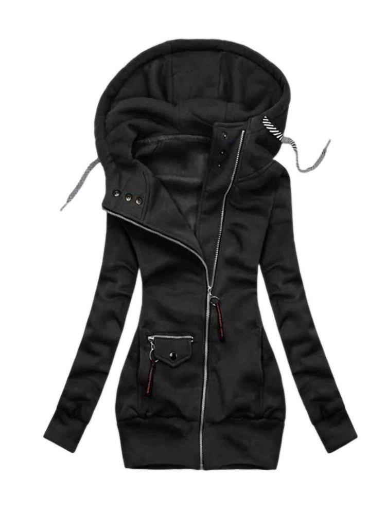 Women's Long Hoodie | Comfortable and Stylish-Black-S-State of Style