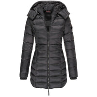 Women's Parka with Hood and Down Filling - Elena-Black-S-State of Style