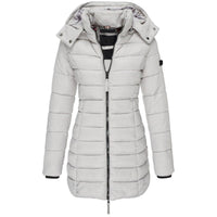 Women's Parka with Hood and Down Filling - Elena-Grey-S-State of Style